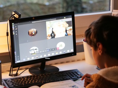 A person on a video call