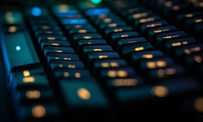 A close-up of a computer keyboard